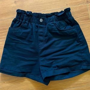 H&M black paper bag shorts. Size 4. Like new.